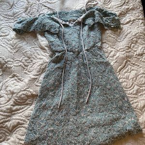 Teal lace dress
